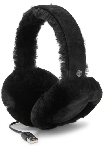 Shearling-trimmed suede Bluetooth earmuffs | Harvey Nichols