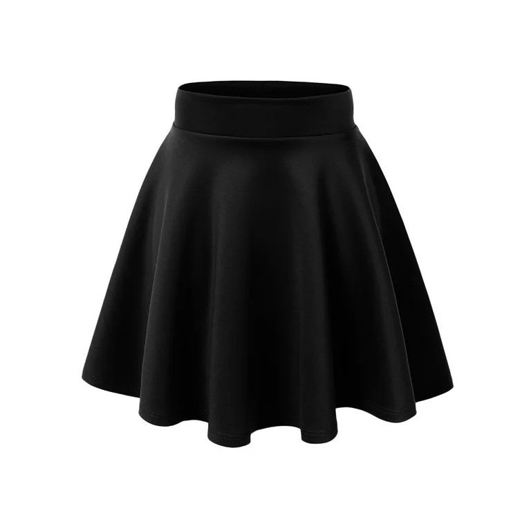 MBJ WB669 Womens Basic Versatile Strechy Flare Skater Skirt XXL BLACK | Walmart (US)