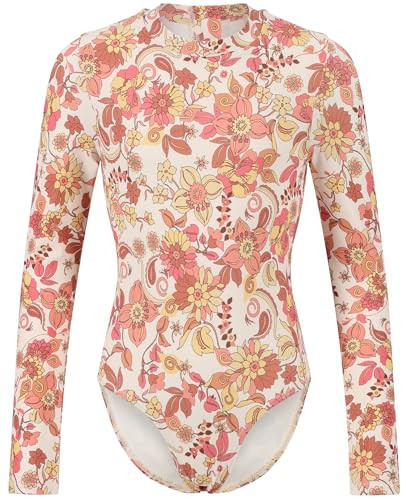 Billabong Girls' Long Sleeve UPF 50+ Onesie Rashguard Swimsuit | Amazon (US)