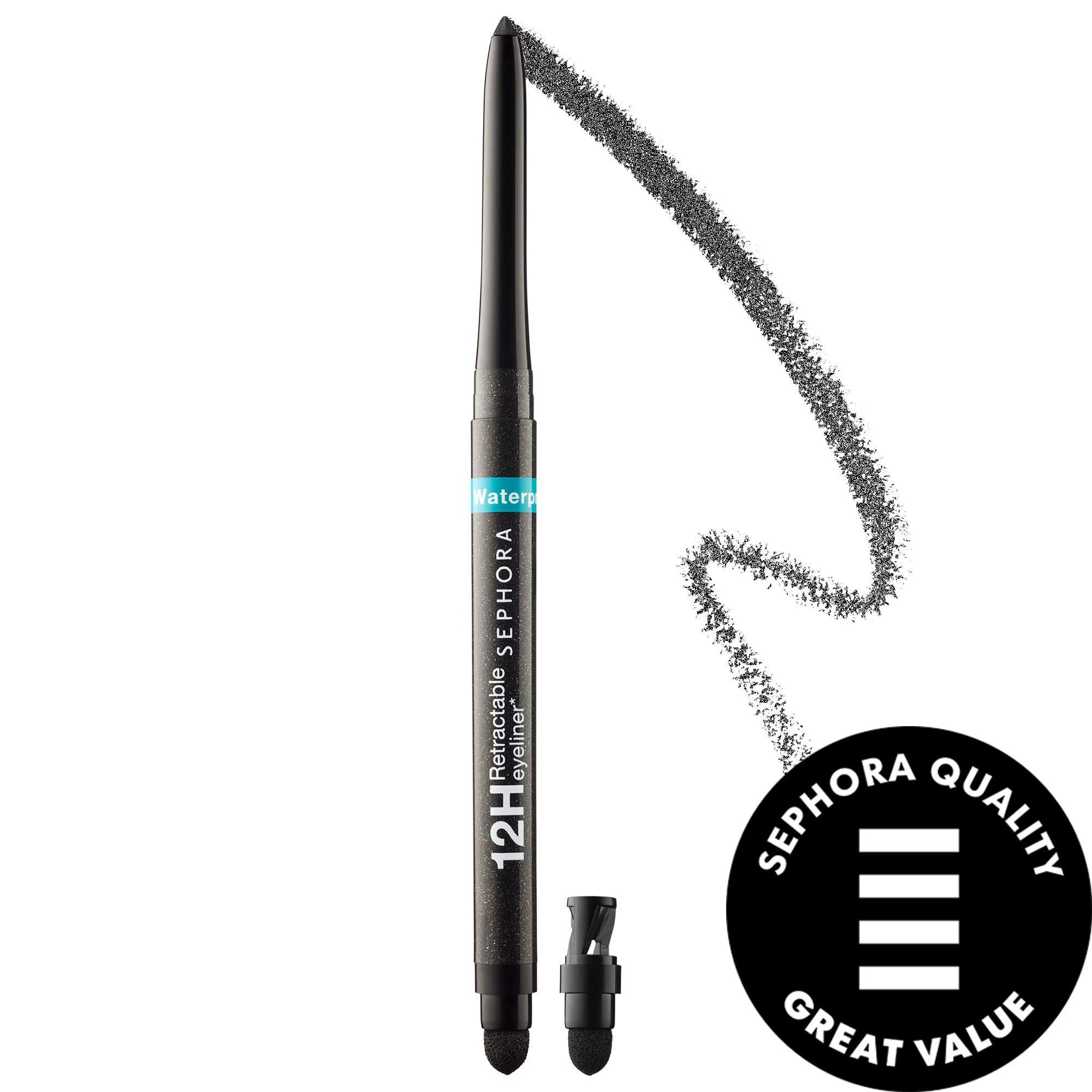 SEPHORA COLLECTION Waterproof 12HR Retractable Eyeliner Pencil 09-Glitter Black 0.01 oz / 0.3 g | Sephora (US)