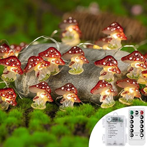 KAiSnova Mushroom Decor Cottagecore Room Decor 10FT 30LEDs Mushroom String Lights Battery Powered... | Amazon (US)