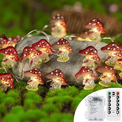 KAiSnova Mushroom Decor Cottagecore Room Decor 10FT 30LEDs Mushroom String Lights Battery Powered... | Amazon (US)