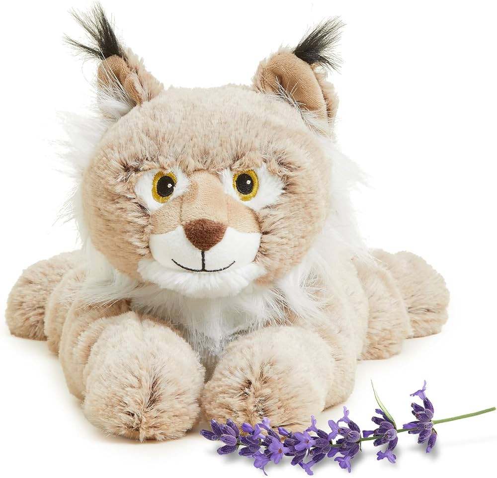warmies Microwavable & Weighted Stuffed Animals, Bob Cat - Heated Stuffed Animal Plushie for Warm... | Amazon (US)