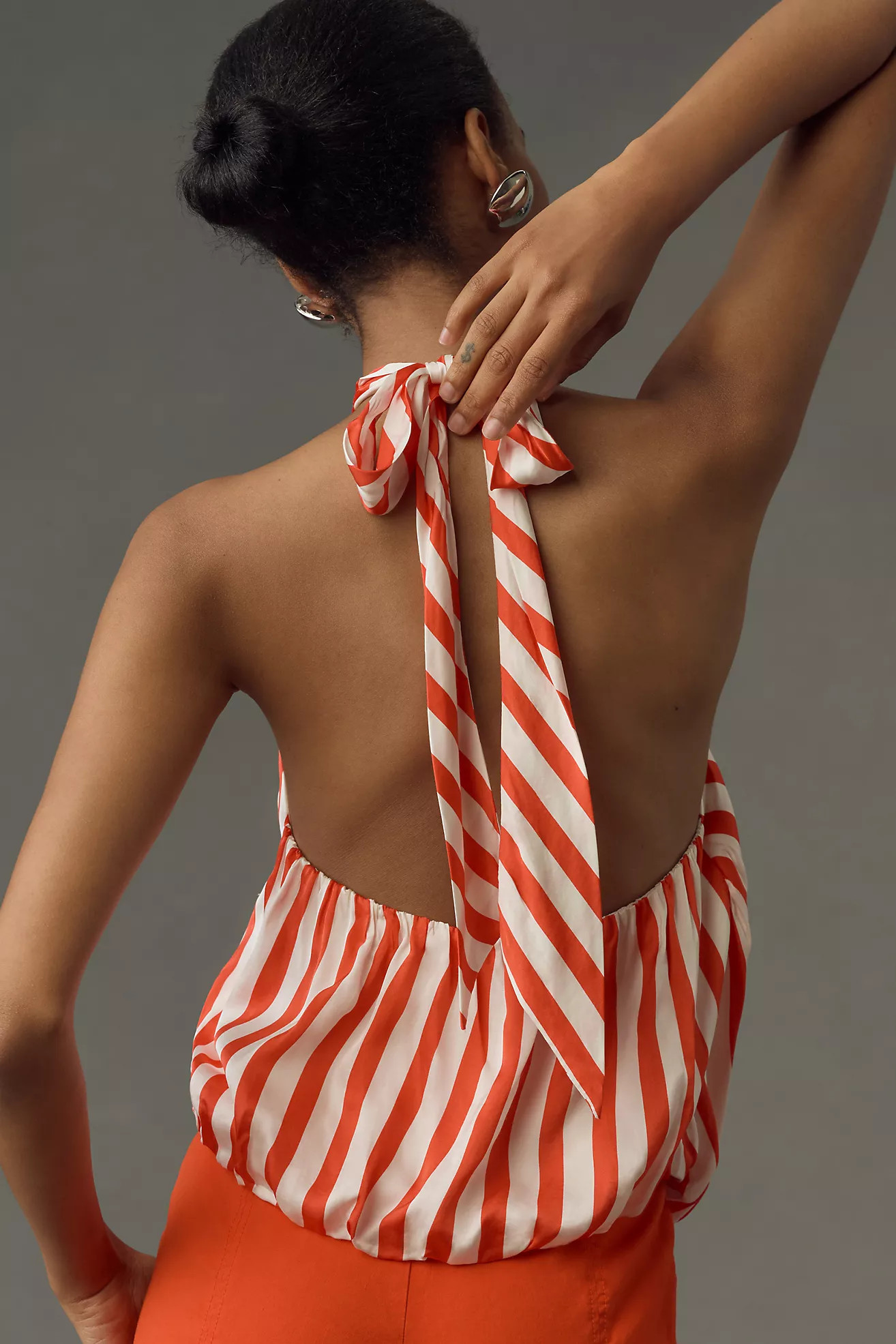 Maeve Halter Scarf Bubble-Hem Tank | Anthropologie (US)