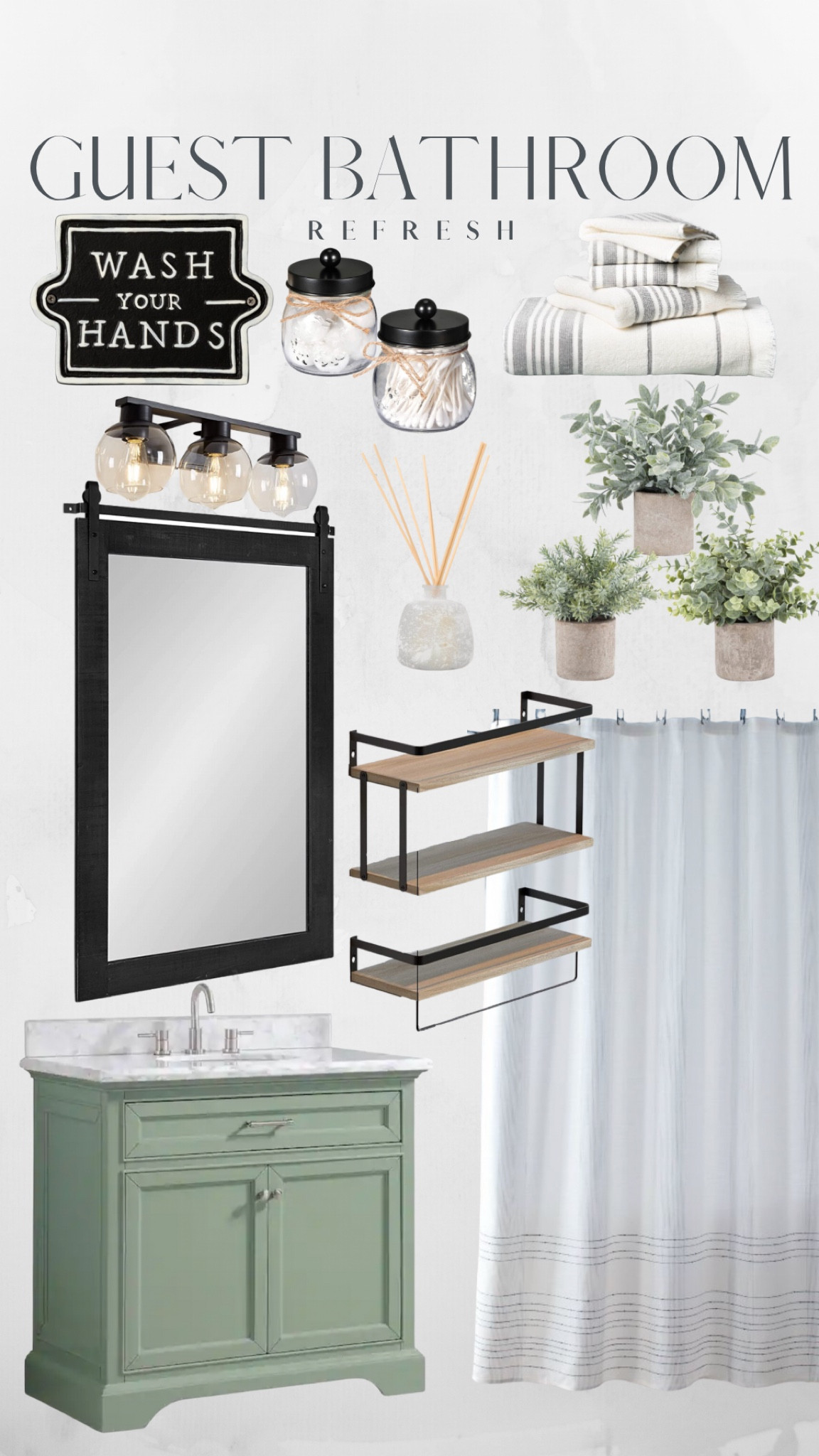 Farmhouse bathroom refresh. Spring bathroom decor 

#LTKunder50 #LTKhome #LTKFind