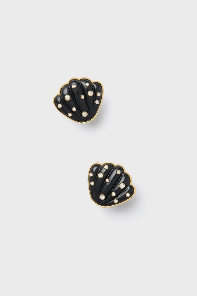 Noir Celia Shell Studs | Tuckernuck (US)