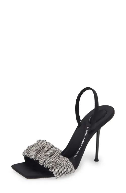 Alexander Wang Julie Crystal Embellished Sandal in 001 Black at Nordstrom, Size 9.5Us | Nordstrom