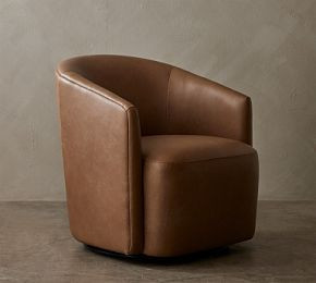 Preston Leather Swivel Chair | Pottery Barn CA