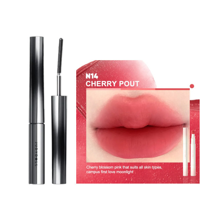 Judydoll - 3D Curling Eyelash Iron Mascara Curly - 2g - 01 Black (1ea) + Cushion Lip Powder Cream - 1.8g - N14 Cherry Pout... | Stylevana