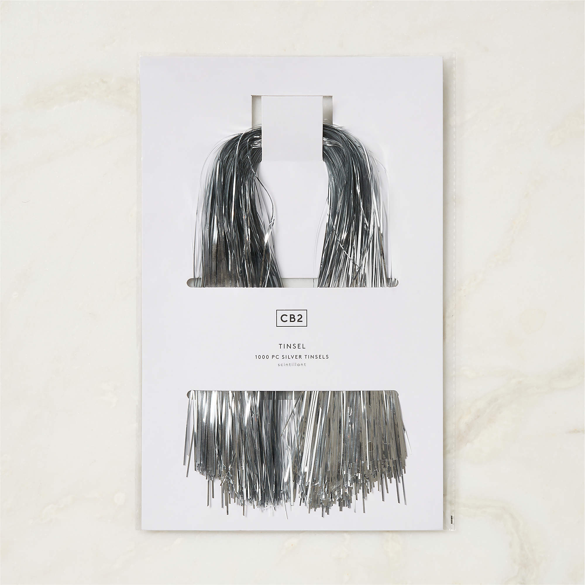 1000-Piece Silver Tree Tinsel + Reviews | CB2 | CB2