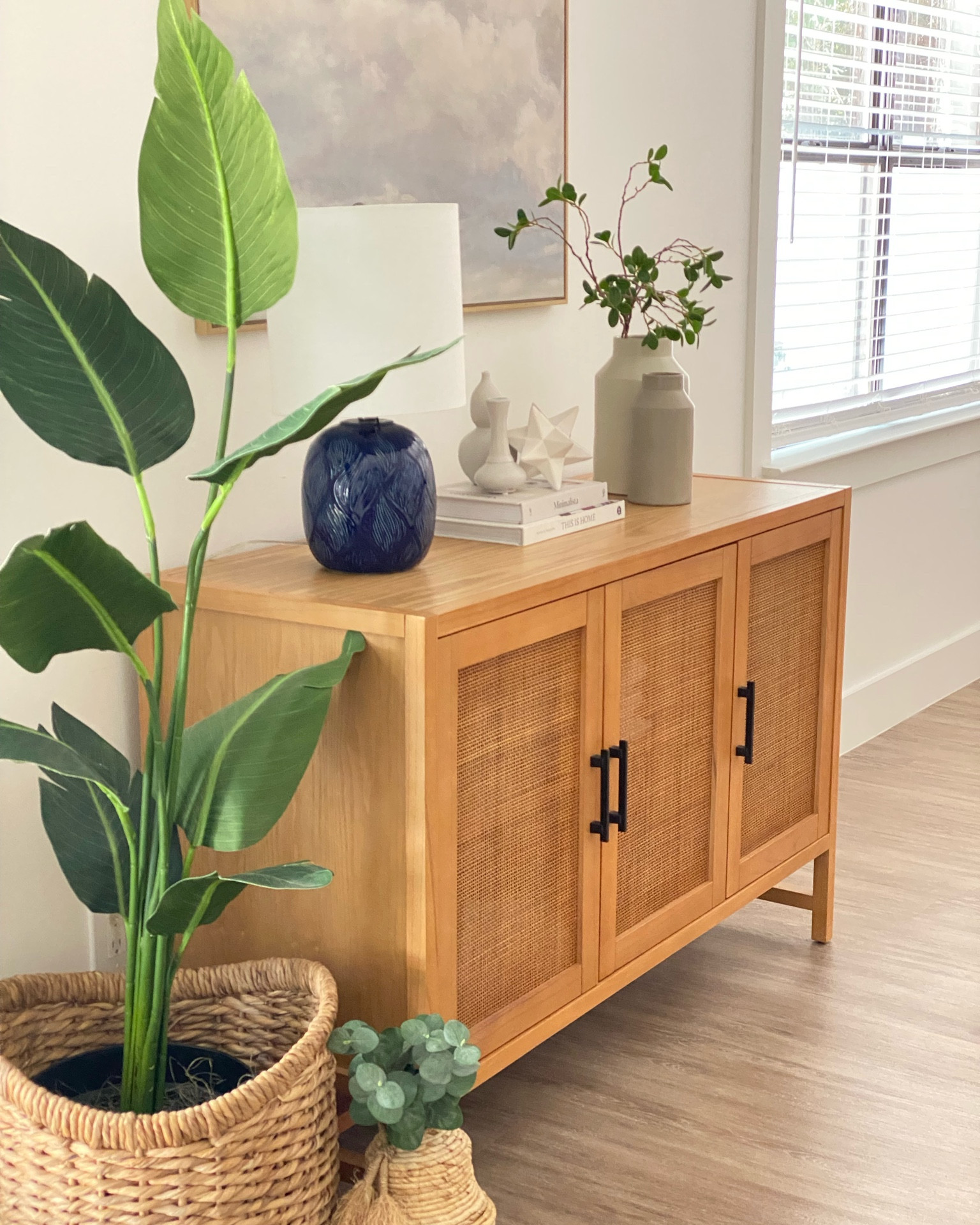 Modern Coastal Console Decor
Artificial Banana Tree! On sale in wayfair, $99. Also attaching an alternative from Target. 
Perfect to bring coastal, relaxing vibe! Organic texture.

#LTKsalealert #LTKFind #LTKhome