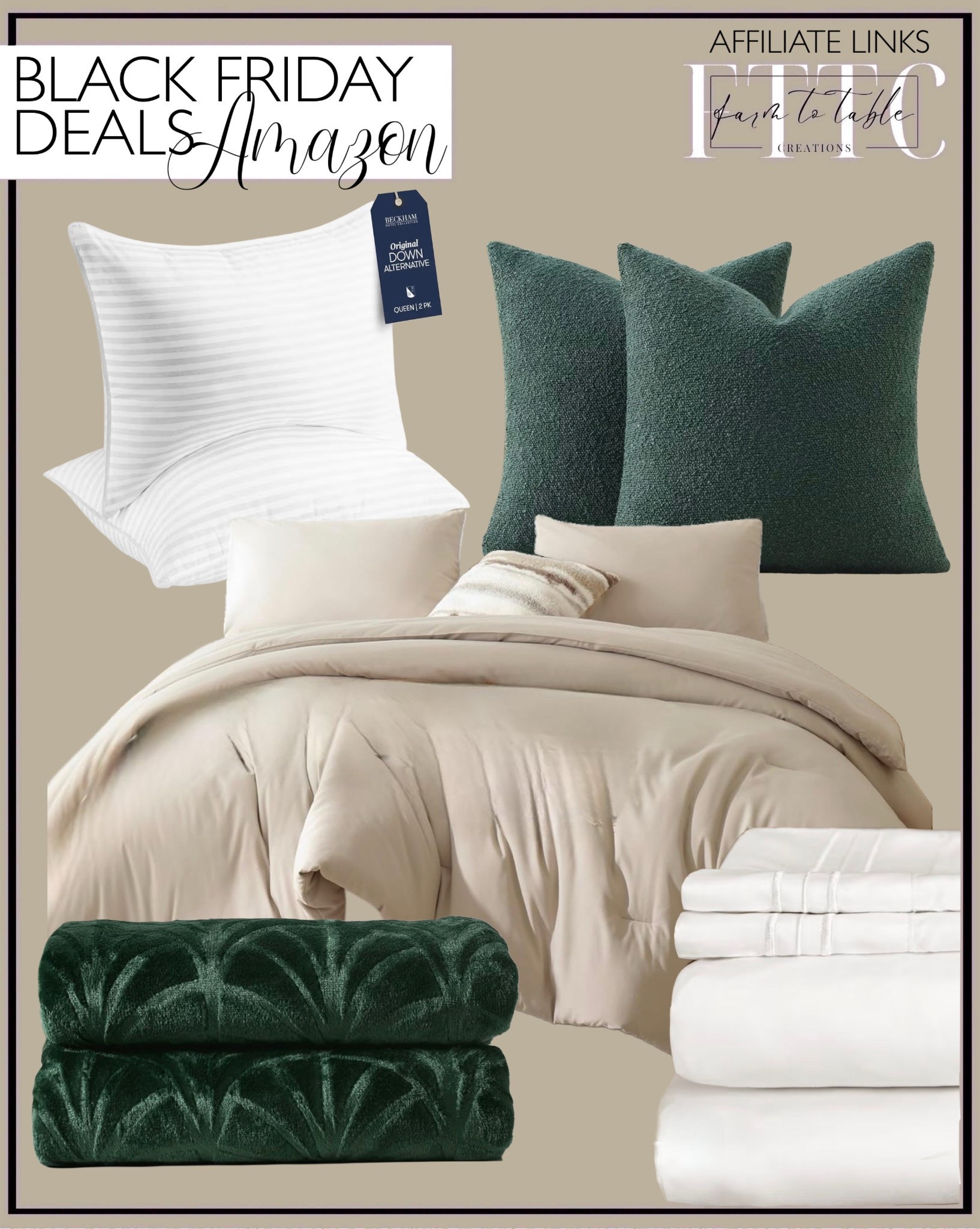 Amazon Black Friday Bedding Deals

Follow @farmtotablecreations on Instagram for home styling, deals & daily finds.

Sharing some of my favorite Amazon bedding picks marked down for Black Friday — cozy comforters, luxe-feel sheets, plush pillows, and those beautiful deep green accents that instantly warm up a space. Such an easy way to refresh your bedroom for the holidays while everything is on major sale!

#amazonhome #amazonfinds #blackfridaydeals #beddingdeal #cozybedding #bedroomrefresh #organicmodernhome #neutralbedroom #greensandneutrals #holidayhome 

#LTKHome #LTKCyberWeek #LTKSaleAlert
