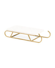 18in Marble Sled Serving Tray With Gold Tone Base | Entertaining | Marshalls | Marshalls