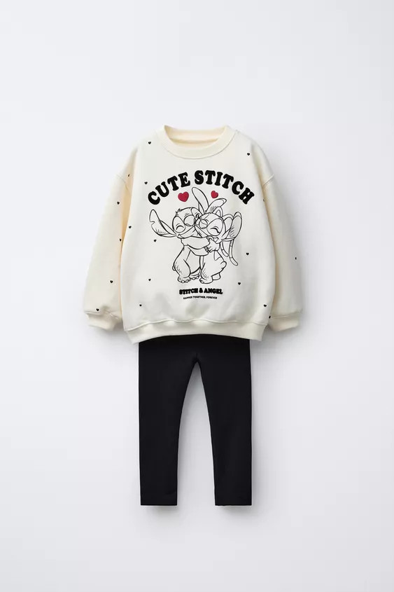 LILO & STITCH © DISNEY RIBBED SWEATSHIRT AND LEGGINGS SET | Zara US