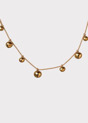 Iron Jingle Bell Christmas Garland in Bronze Gold - 65" | Afloral