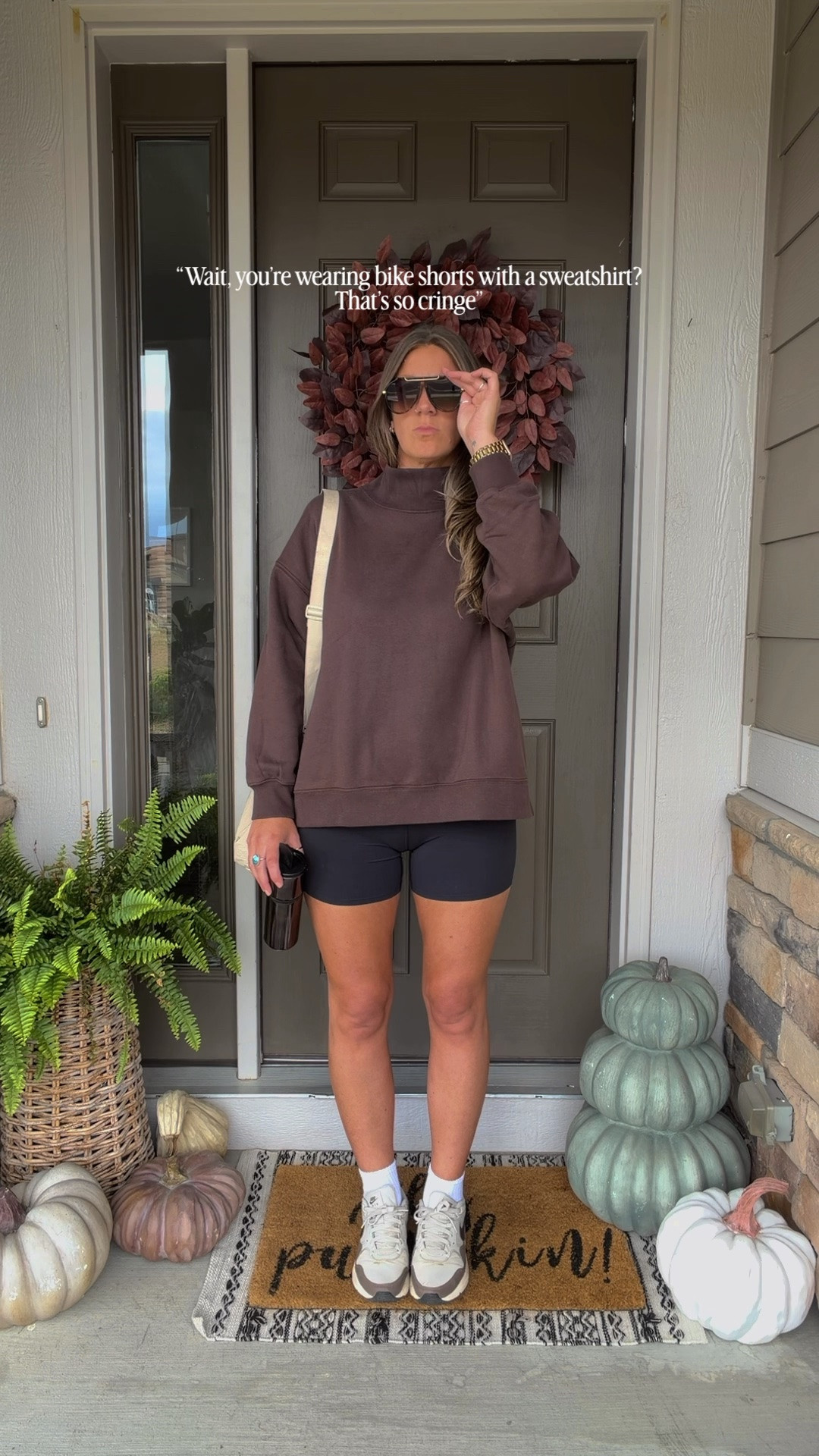 Forever and always a bike shorts and sweatshirt girlie 💁🏼‍♀️
Large in everything

#LTKTall #LTKOver40 #LTKSeasonal