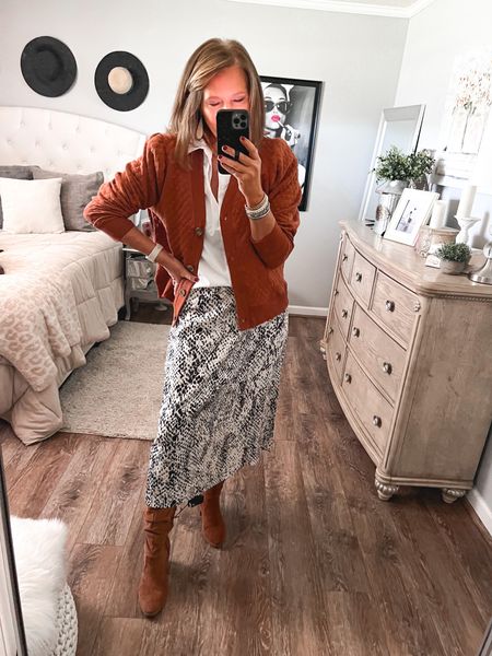 Midi skirt from Walmart styled with button down white shirt, quilted puff sleeve jacket and cognac boots

Walmart fashion, Walmart skirts, Walmart work outfit, Walmart, fall fashion, fall coats, fall outfit, fall trends, business casual, work outfit, fall, fashion over 40

#LTKshoecrush #LTKunder50 #LTKsalealert