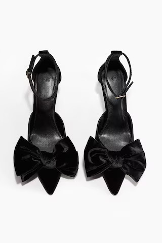 Bow-Detail Velour Pumps | H&M (US + CA)