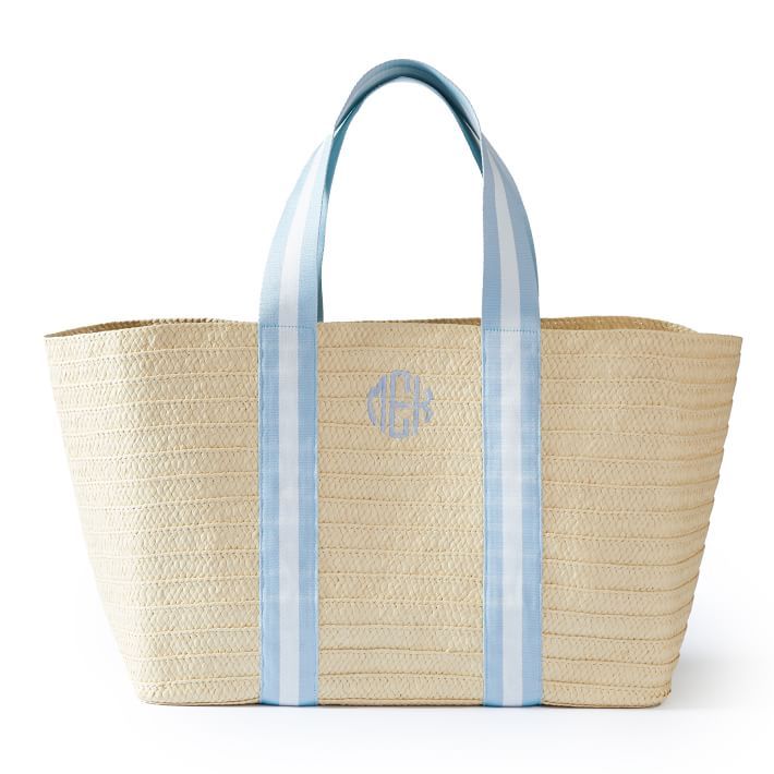 Oversized Ribbon Straw Beach Tote | Mark and Graham