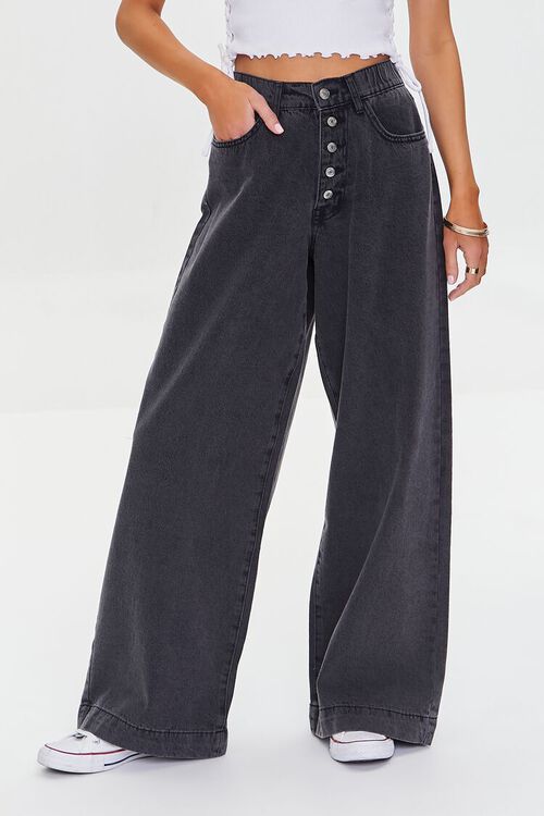 Wide-Leg Button-Fly Jeans | Forever 21 | Forever 21 (US)