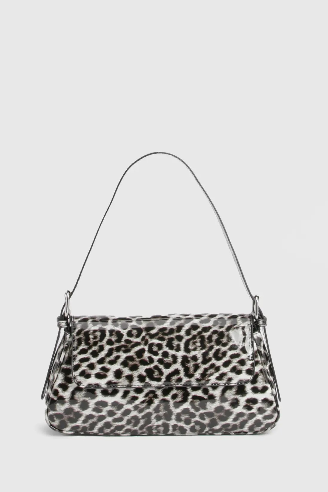Leopard Print Structured Fold Over Shoulder Bag | Boohoo.com (UK & IE)