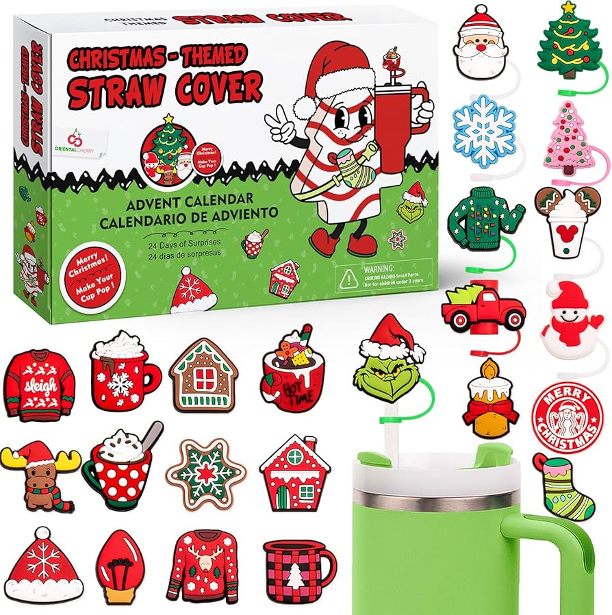 Advent Calendar 2024 - Christmas Countdown Calendars 24 Days of Surprises with 10mm Straw Toppers... | Amazon (US)