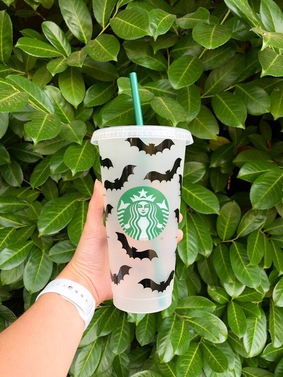 Halloween Bat Starbucks Venti Reusable Cup | Fall Themed Starbucks | Halloween Starbucks Cup for ... | Etsy (US)