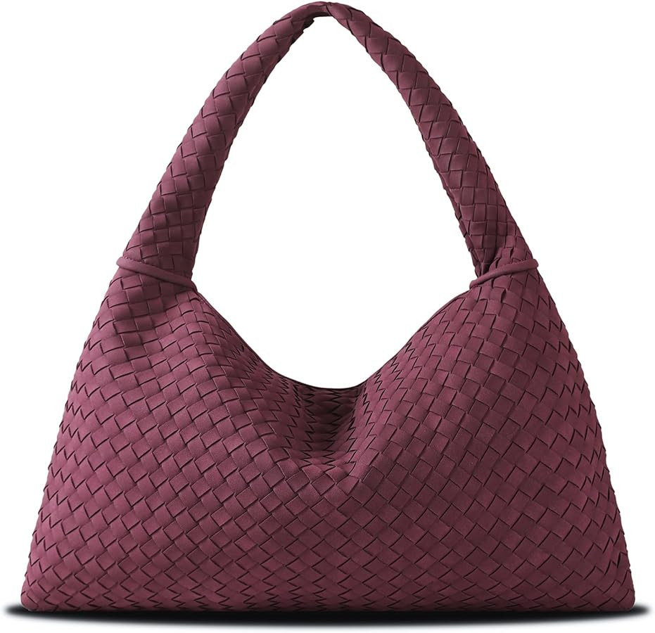 Vegan Leather Woven Tote, Vintage Suede Hobo, Suede Woven Purse, Large Leather Shoulder Bag Braid... | Amazon (US)