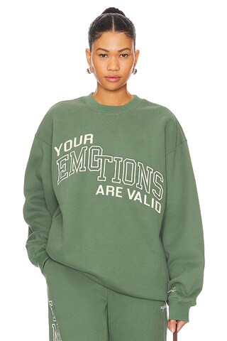 The Mayfair Group Your Emotions Are Valid Sweatshirt in Sage from Revolve.com | Revolve Clothing (Global)