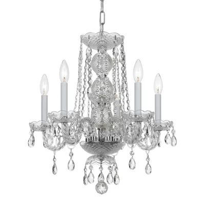 Santillan 5 - Light Candle Style Classic / Traditional Chandelier with Crystal Accents | Wayfair North America