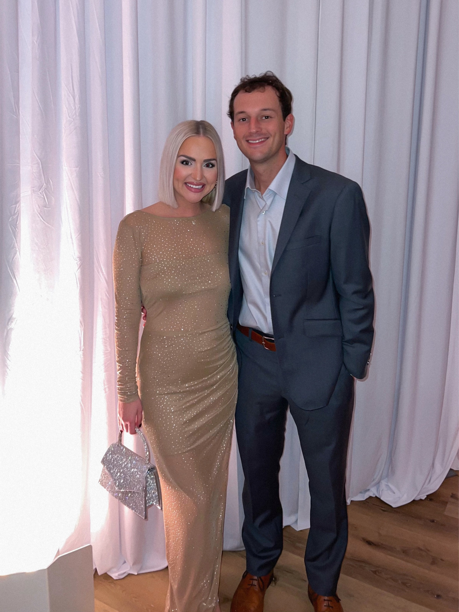 Beige mesh rhinestone backless maxi dress / nude mesh rhinestone formal dress / holiday formal dress / mistletoe gala 
Size: XS (ran a bit big, needed fashion tape to hold bra part in place)

#LTKParties #LTKHoliday #LTKFindsUnder100