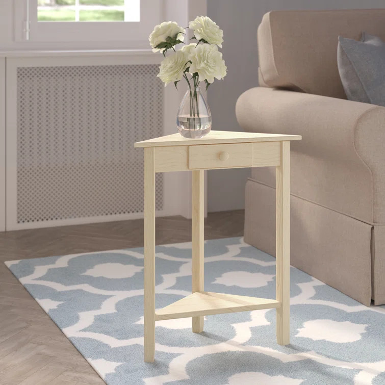 Lynn 24'' Tall Solid Wood 3 Legs End Table with Storage | Wayfair North America