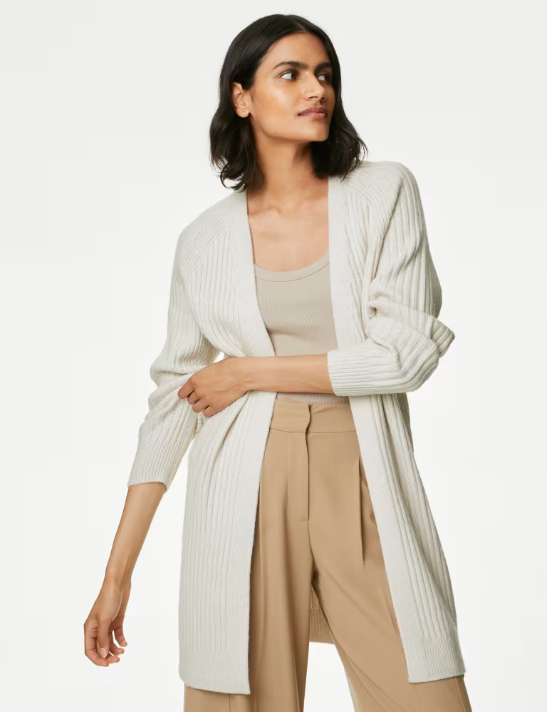 Ribbed Edge To Edge Longline Cardigan | Marks & Spencer (UK)
