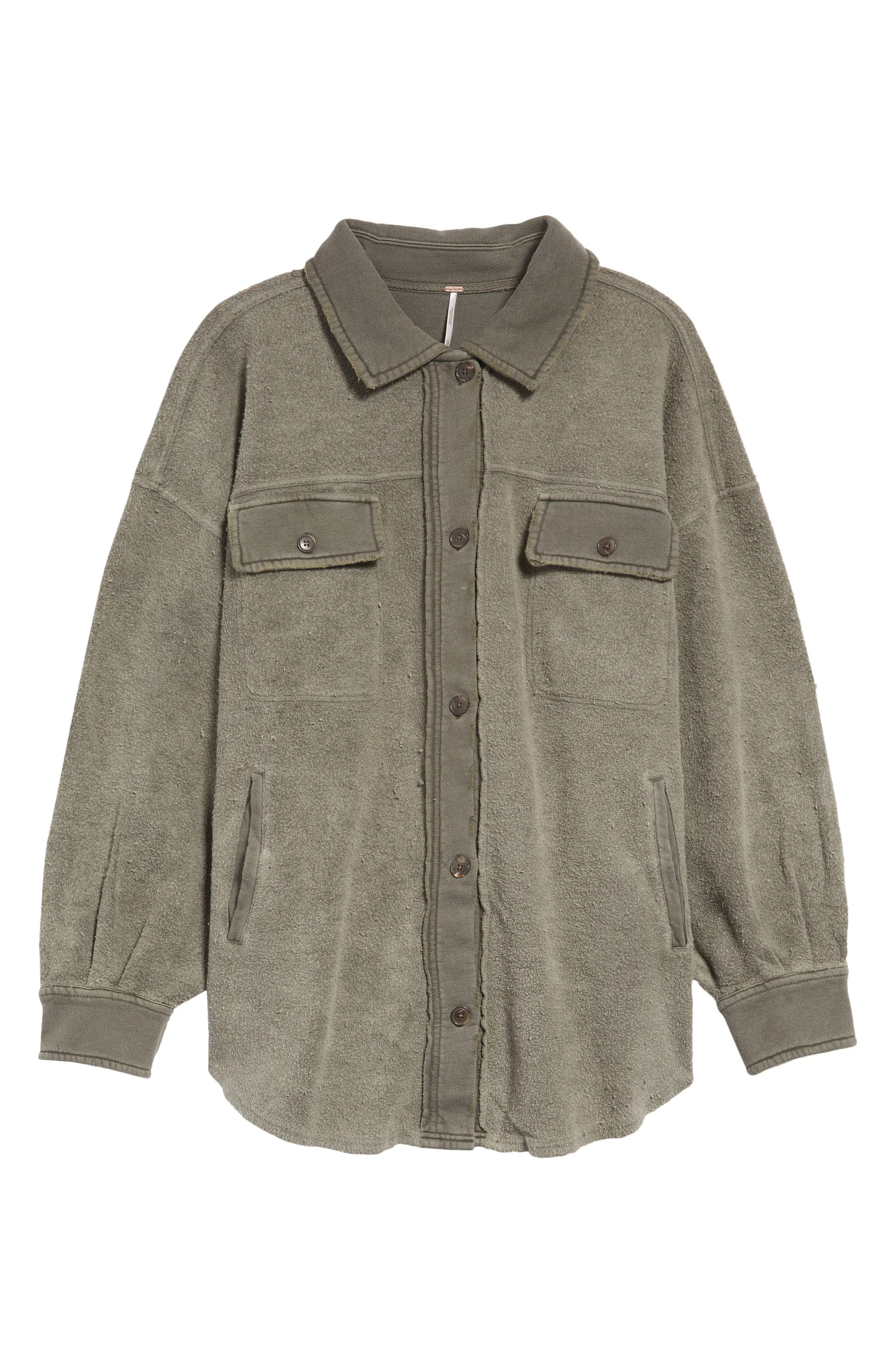 Free People Ruby Jacket, Size Large in Dirty Olive at Nordstrom | Nordstrom