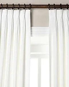 Silk n Drapes and More 100% Linen Pinch Pleated Lined Window Curtain Panel Drape (White, 27" W X ... | Amazon (US)
