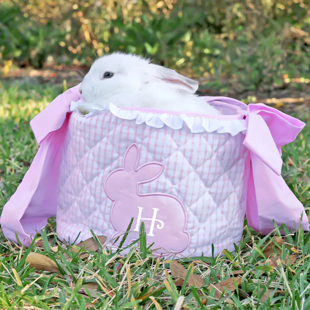 Pink Windowpane Easter Basket | Classic Whimsy