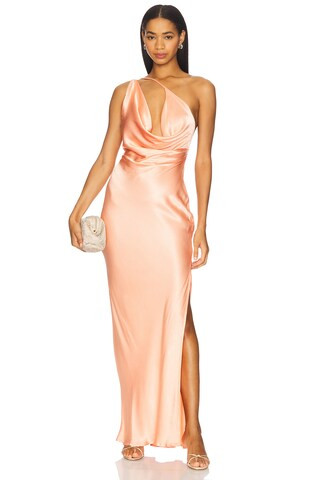 x REVOLVE Johanna Cowl Neck Maxi in Coral | Revolve Clothing (Global)
