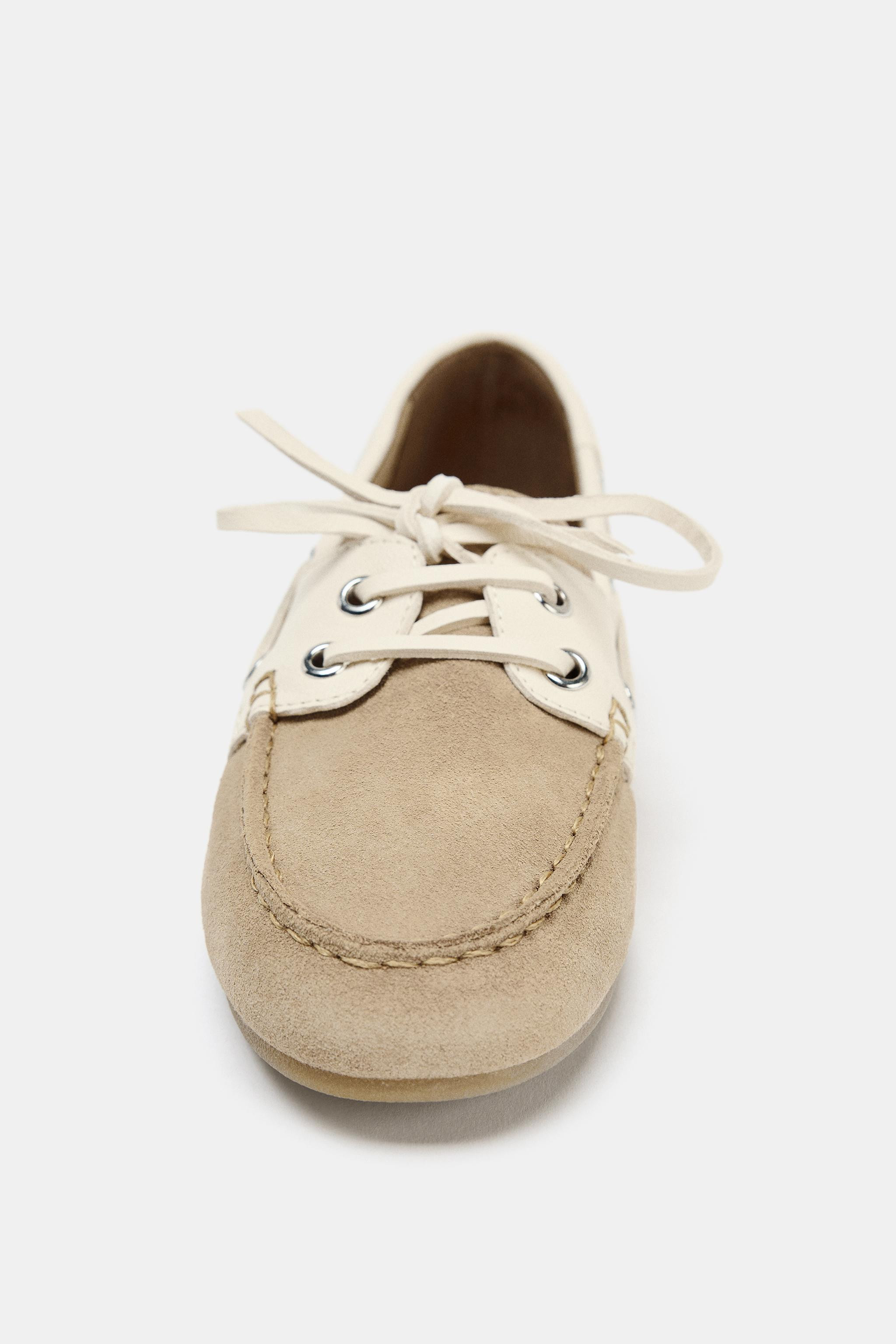 COMBINED SUEDE LACE-UP LOAFERS$ 109.00Off White | 2511/610/002Add to cartAddLeather deck shoes. C... | Zara US