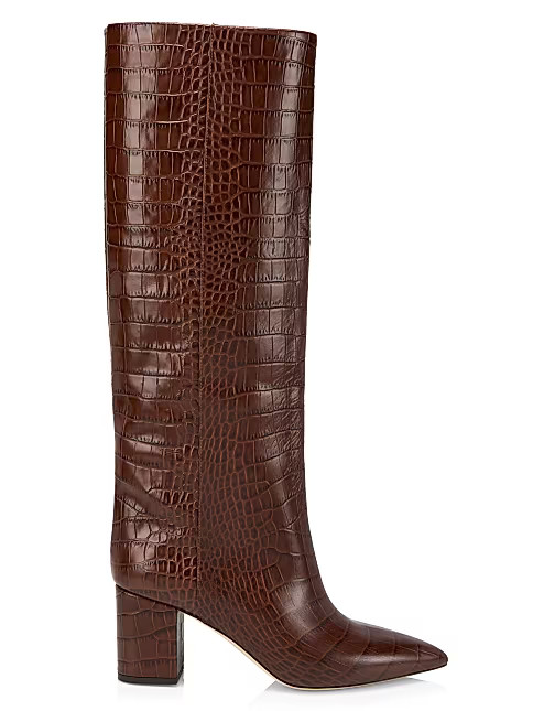 Anja 70MM Crocodile-Embossed Leather Boots | Saks Fifth Avenue