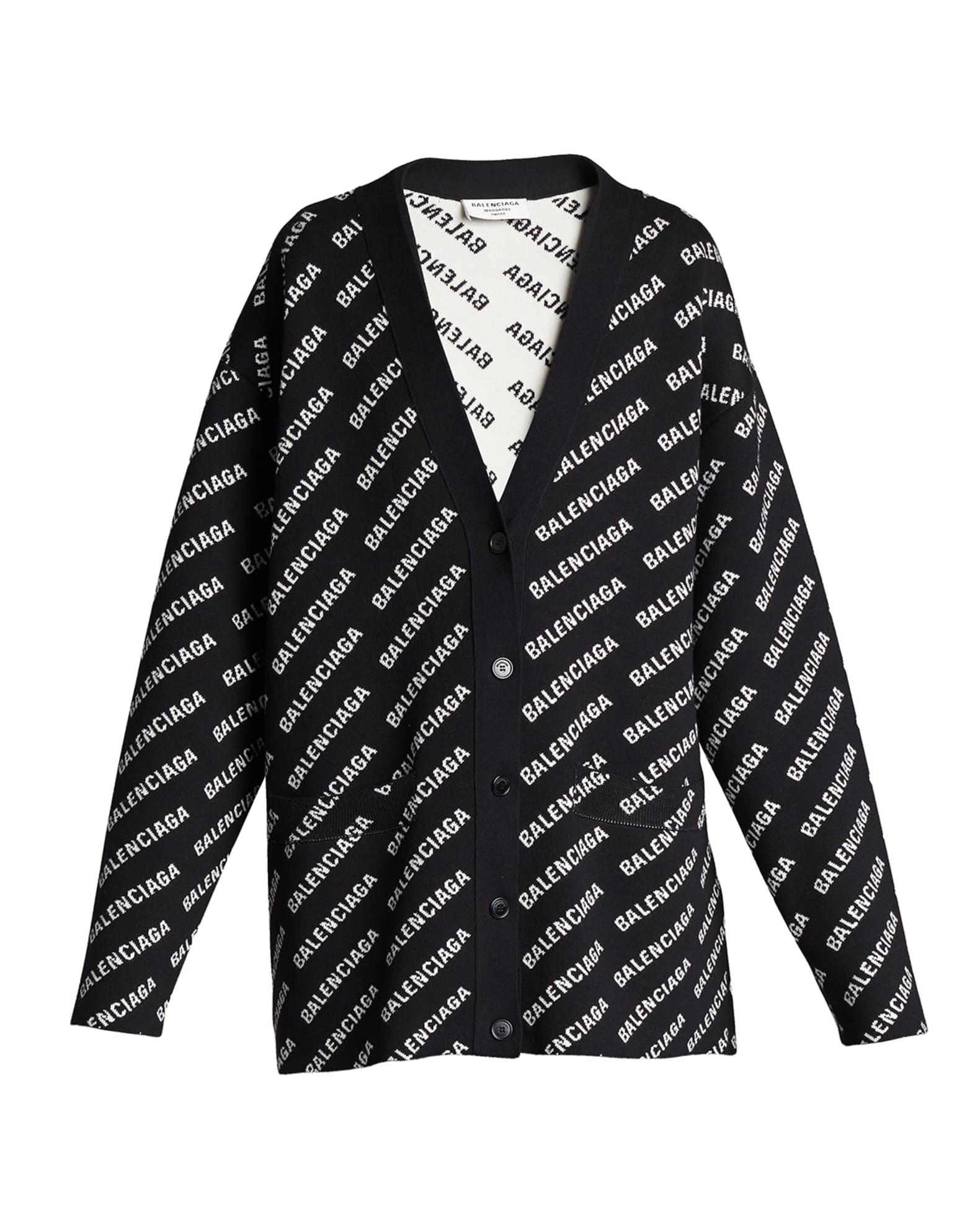 Balenciaga Allover Mini Logo Cardigan | Neiman Marcus