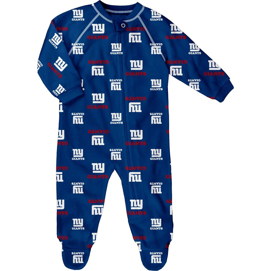 New York Giants Infant Allover Print Raglan Full-Zip Jumper - Royal | Fanatics