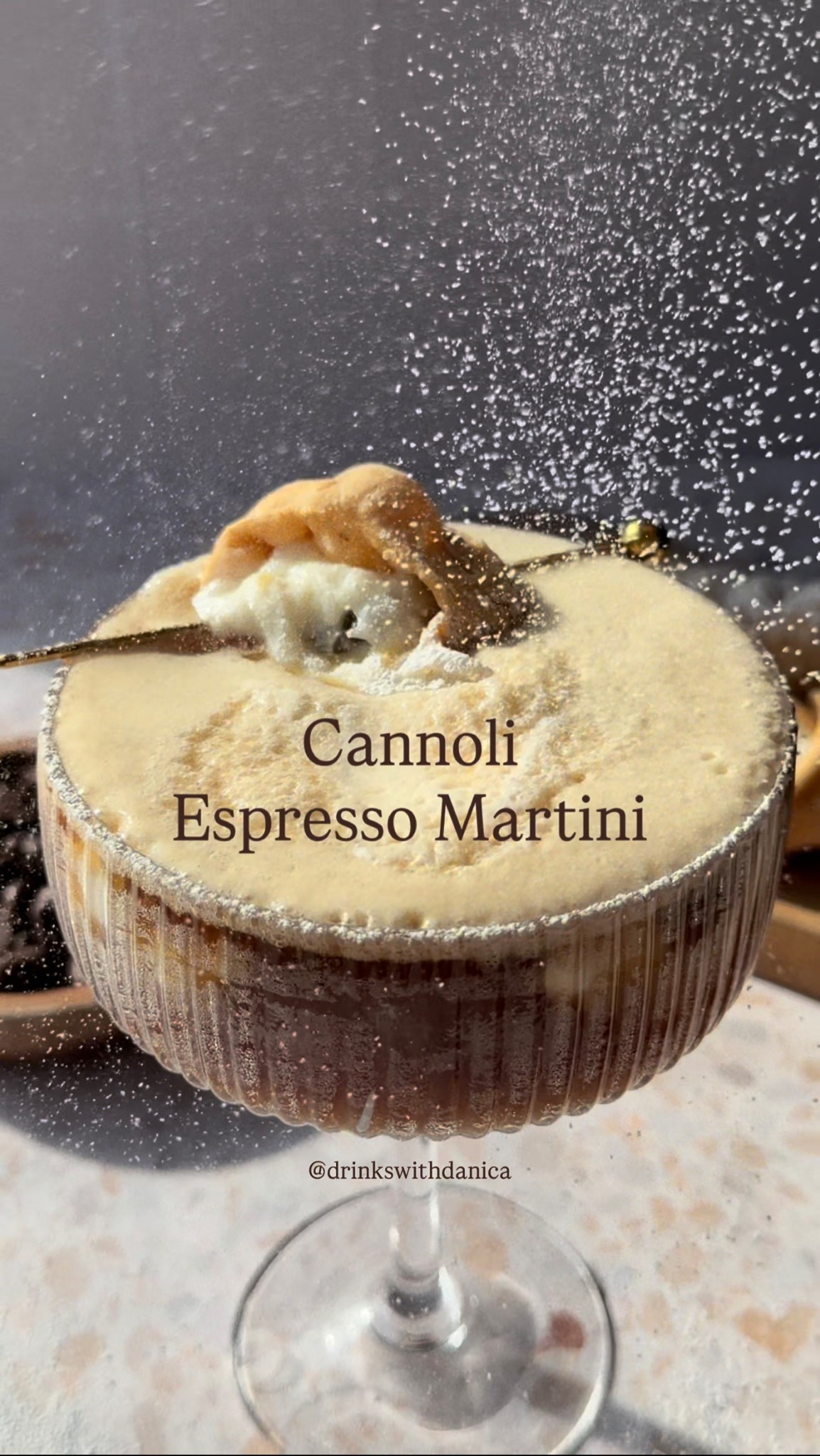 Cannoli Espresso Martini

Follow me on Instagram and TikTok @drinkswithdanica for this recipe and more 