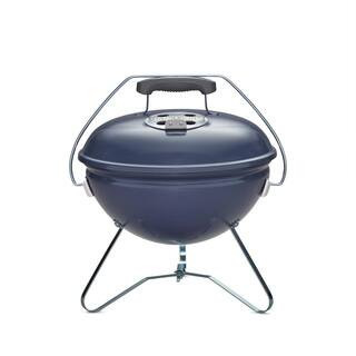 Smokey Joe Premium 14 in. Portable Charcoal Grill in Slate Blue | The Home Depot
