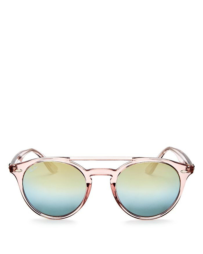 Unisex Mirrored Brow Bar Round Sunglasses, 51mm | Bloomingdale's (US)