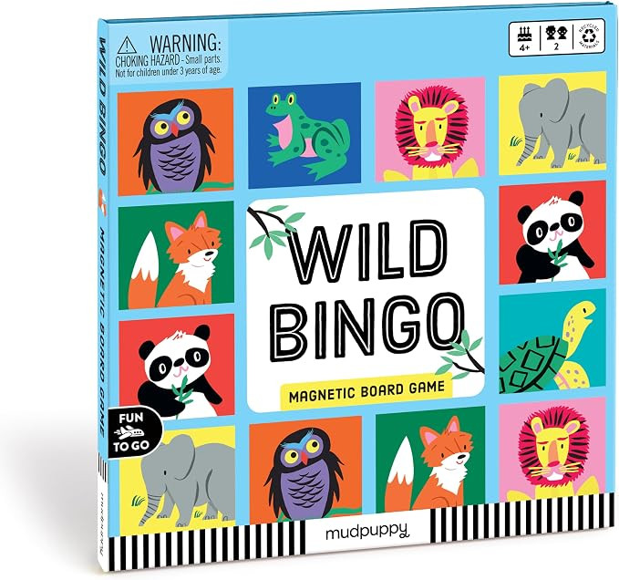 Mudpuppy Wild Bingo – Animal Version of Travel-Friendly Magnetic Board Game with Adorable Illus... | Amazon (US)