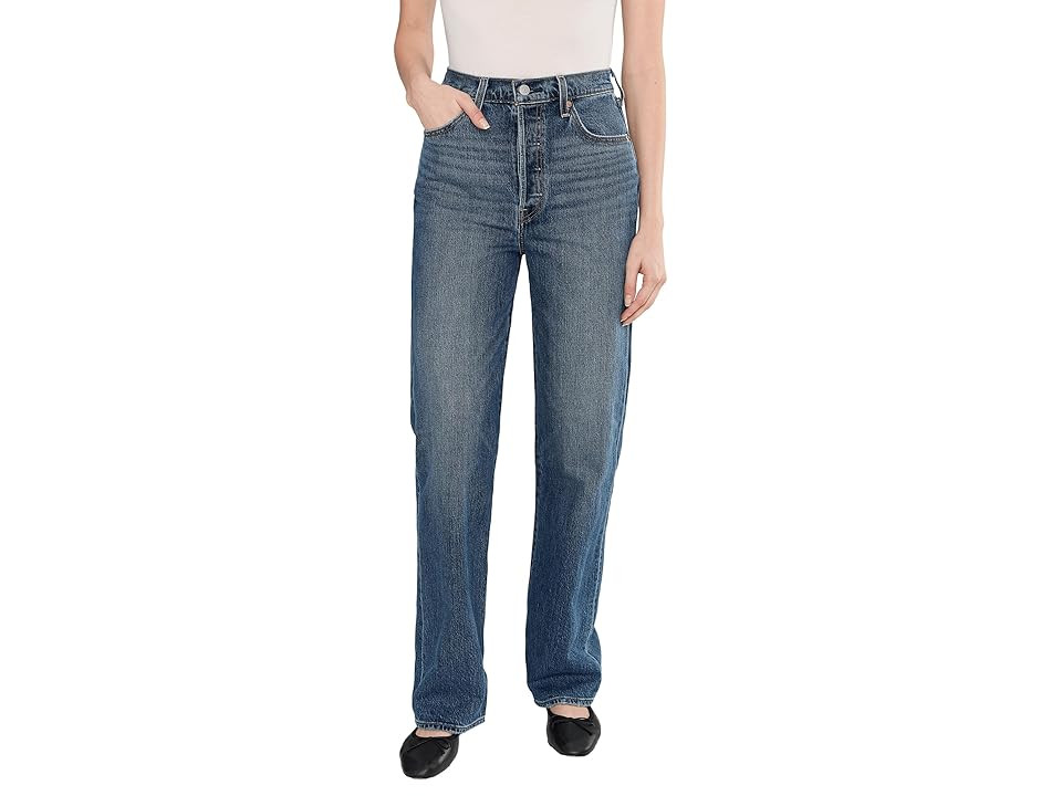 Levi's(r) Premium Ribcage Super High Waist Straight Leg Jeans Women's Jeans Valley View : 30 32, Cotton/Denim/Elastane | Zappos