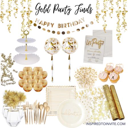 Gold party finds!
.
#goldparty #goldpartyideas #goldthemedparty #goldpartyideas #goldpartydecor 

#LTKparties