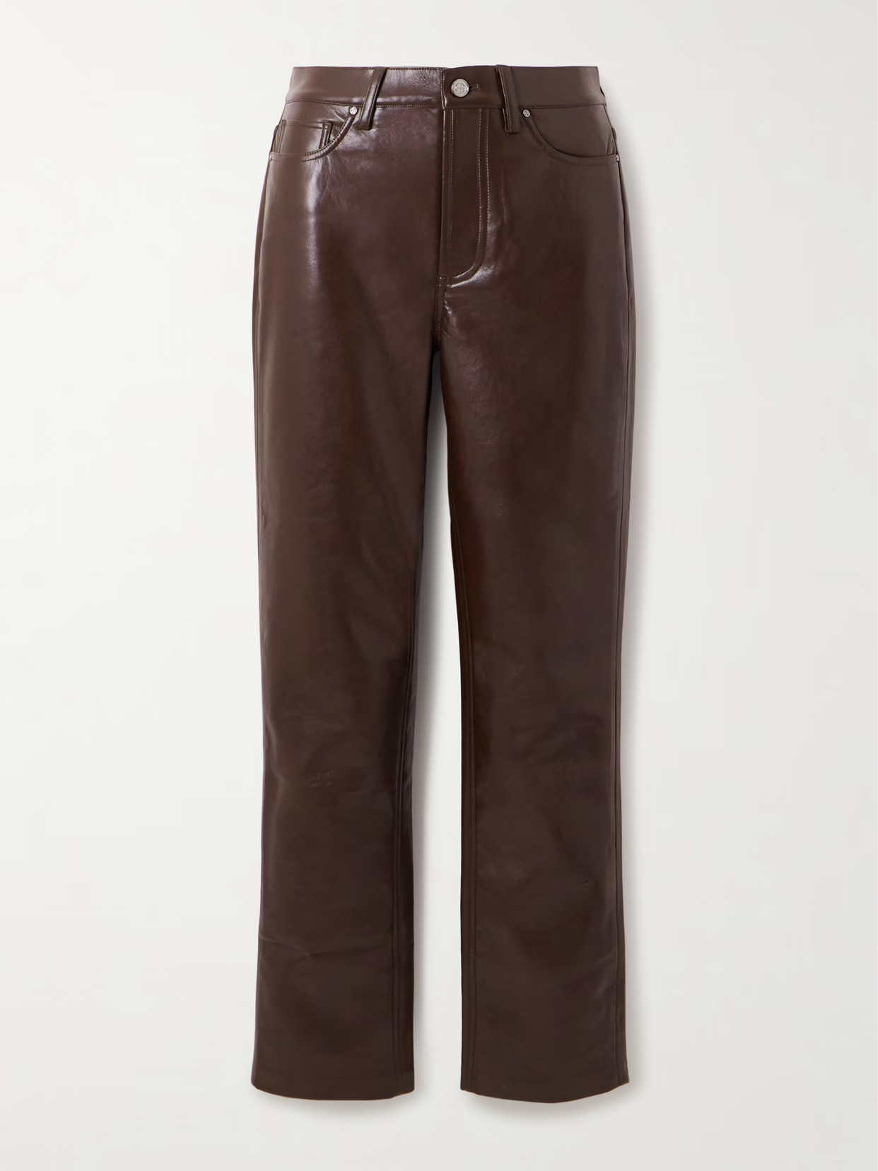 Anine Bing - Bruno Cropped Slim-leg Pants - Brown | NET-A-PORTER (US)