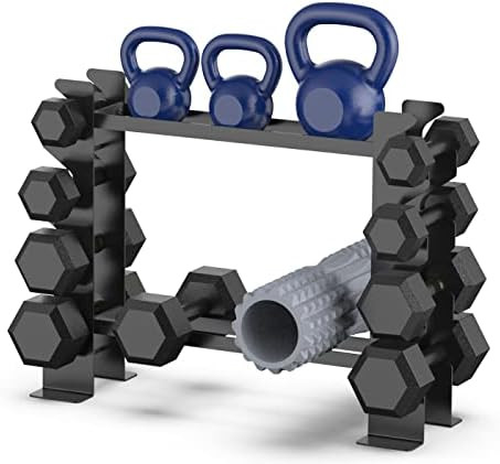 JX Fitness Dumbbell Rack Stand Weight Stand 2 Tier for Home Gym Dumbbell Storage Heavy Duty Rack ... | Amazon (US)