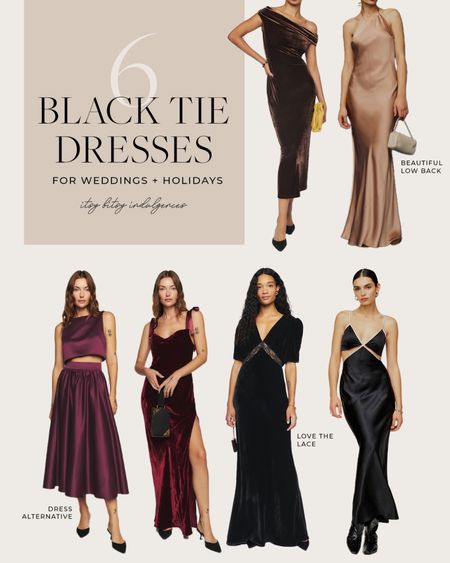 Dresses for a formal holiday party or black tie winter wedding 

#LTKHoliday